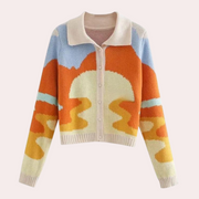 Sweter rozpinany w stylu retro dla kobiet