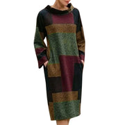 Retro inspirované patchwork maxi šaty