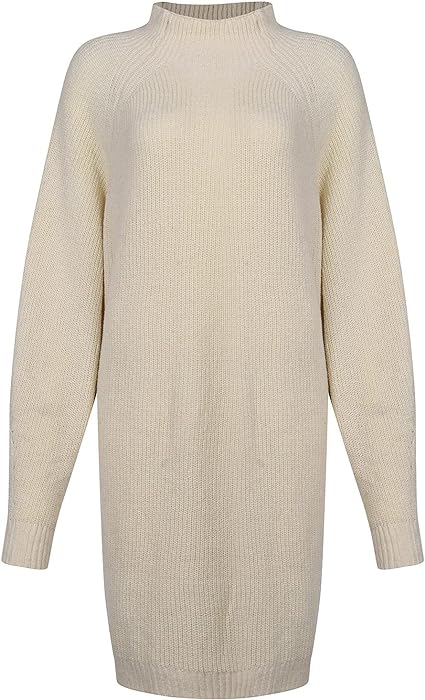 Rollkragen-Strickkleid in breiter Passform