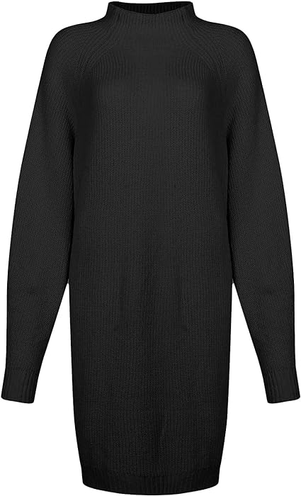 Rollkragen-Strickkleid in breiter Passform