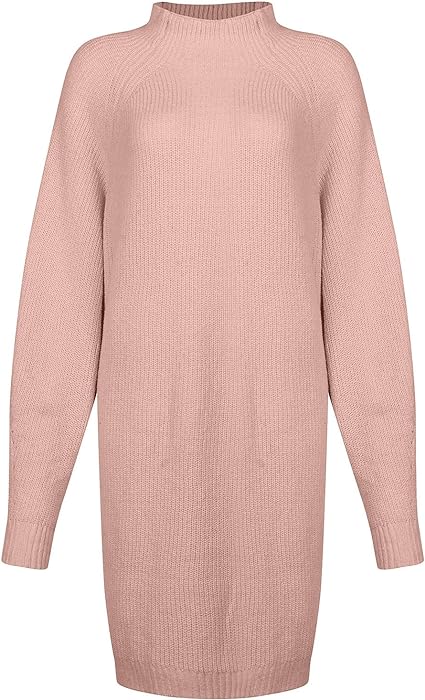 Rollkragen-Strickkleid in breiter Passform