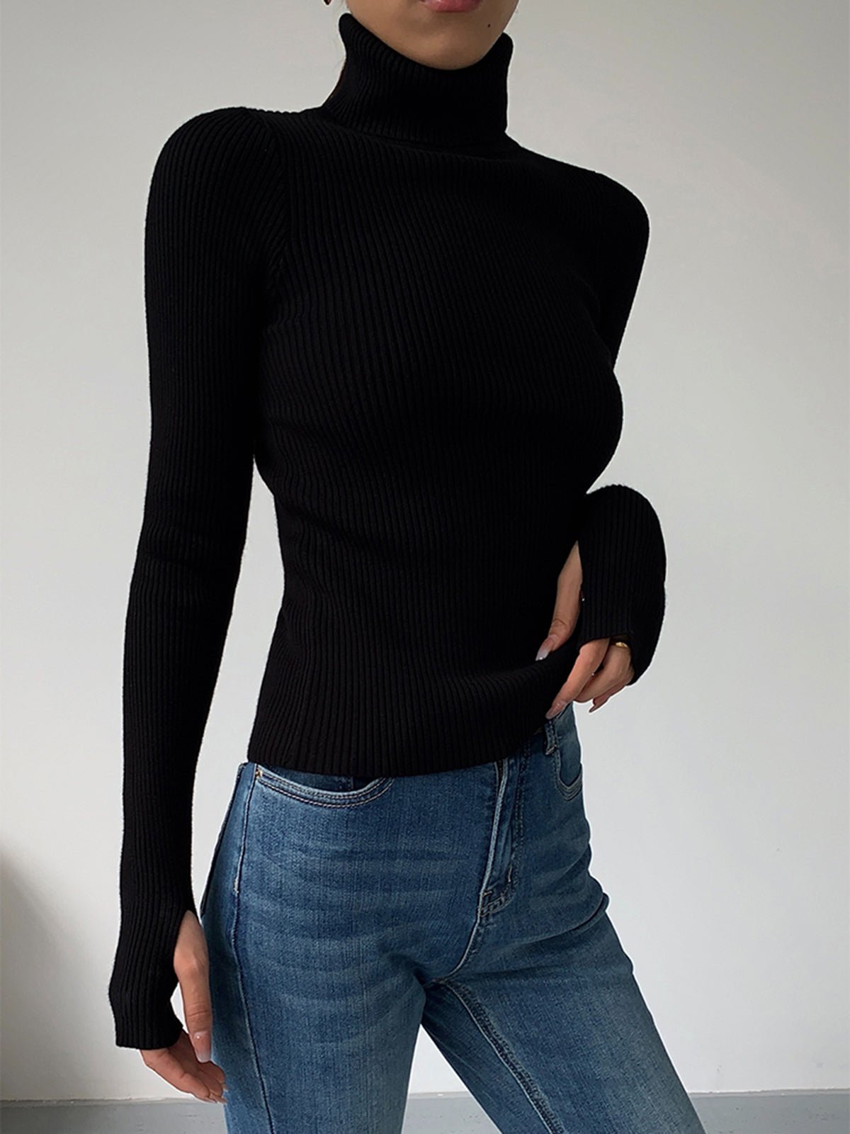 Rollkragenpullover Damen | Gerippt & Elegant