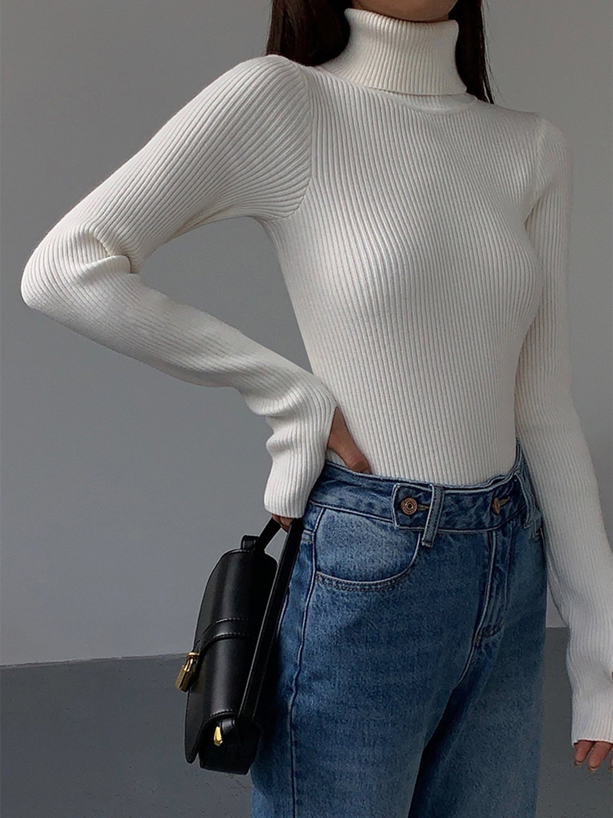 Rollkragenpullover Damen | Gerippt & Elegant