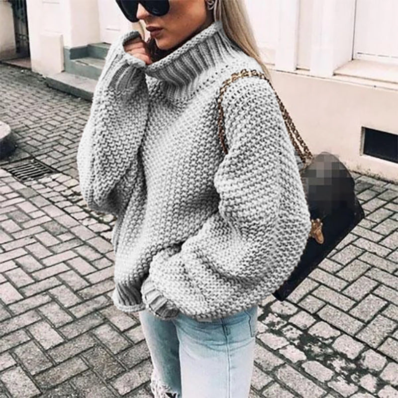 Damen Rollkragenpullover: Stilvoller und bequemer Pullover mit Rippdetails - J&B - 2 - Annoboutique