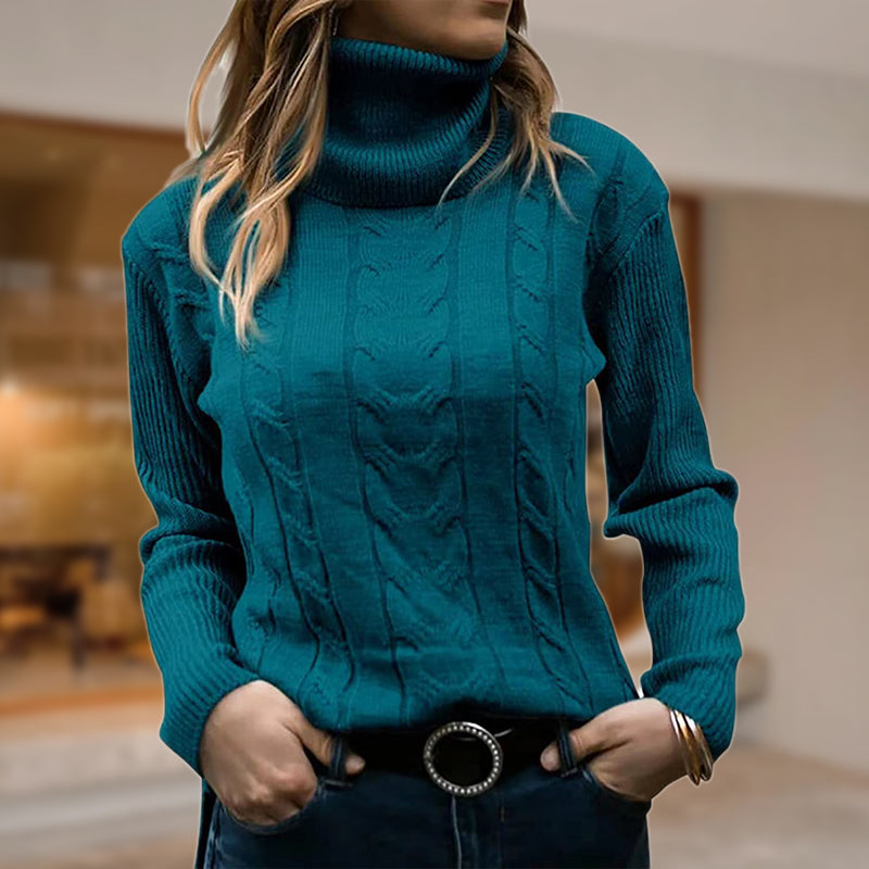 Rollkragenpullover Damen | Zopfmuster & Rippbündchen 7