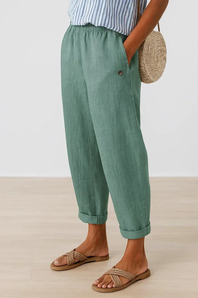 Romina™ Klassische Leinenhose 5