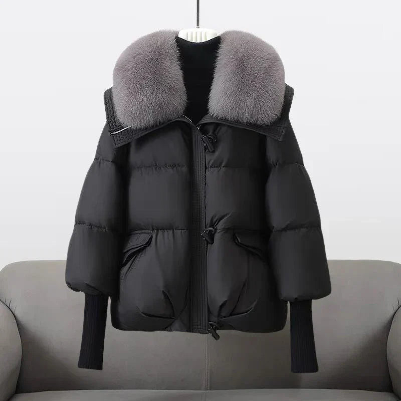 Sadie - Elegante Damen-Pufferjacke mit Pelzkragen