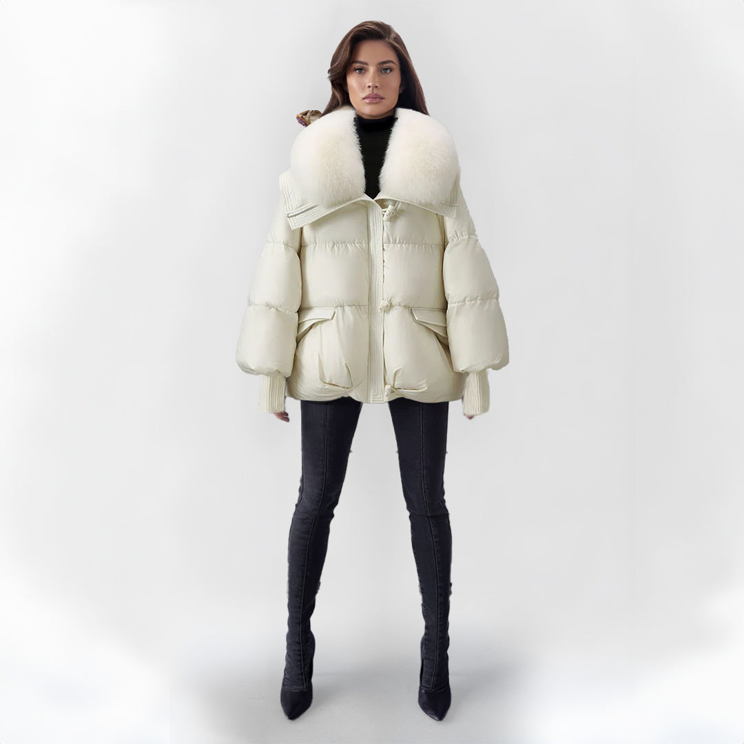 Sadie - Elegante Damen-Pufferjacke mit Pelzkragen