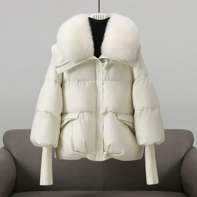 Sadie - Elegante Damen-Pufferjacke mit Pelzkragen