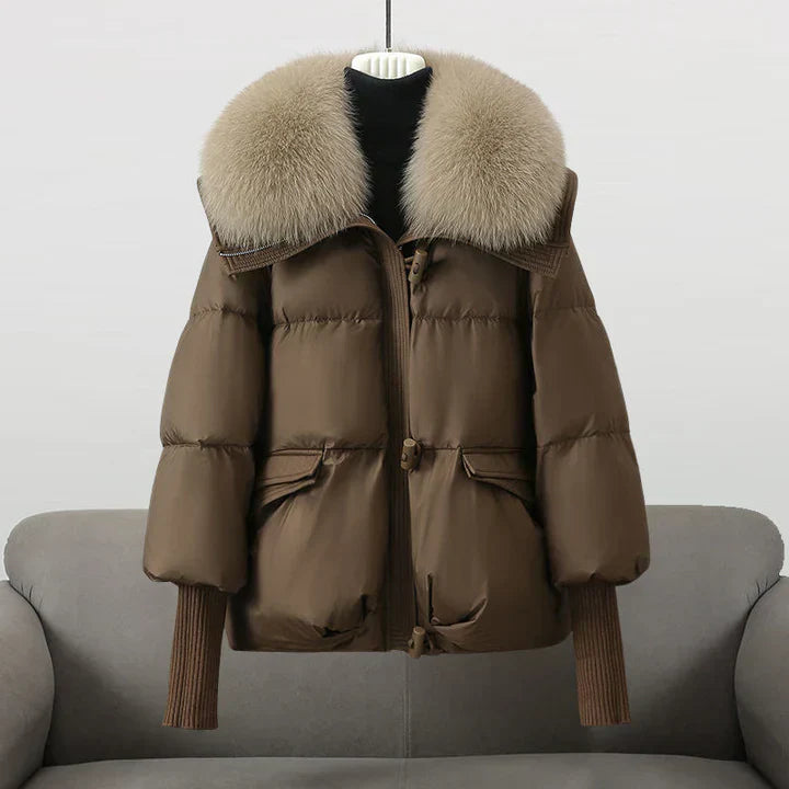 Sadie - Elegante Damen-Pufferjacke mit Pelzkragen