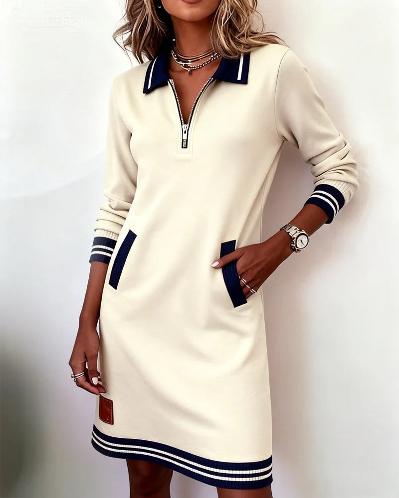 Schickes Langärmeliges Baumwollkleid 9