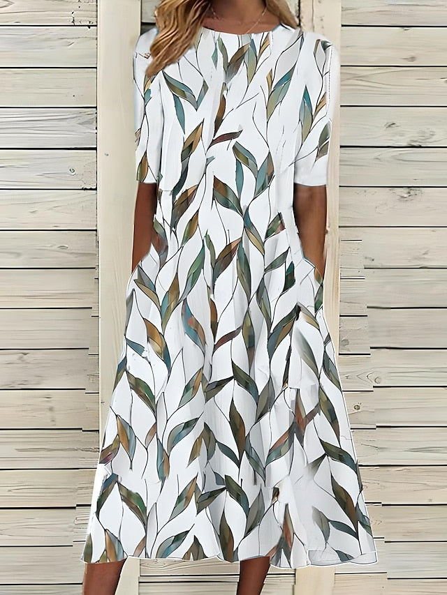 Sela™ – Küstenblumen Midi Kleid 2