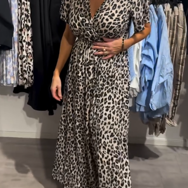 Sirina – Maxi Kleid Mit Leoparden Muster 3