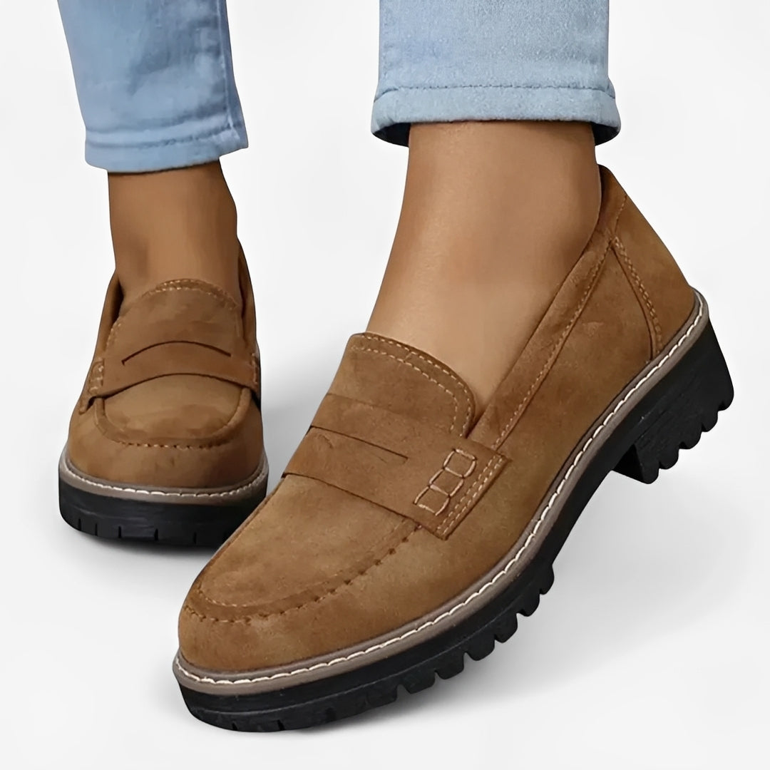Slipper Damen | Plateau-Loafer mit kräftiger Profilsohle