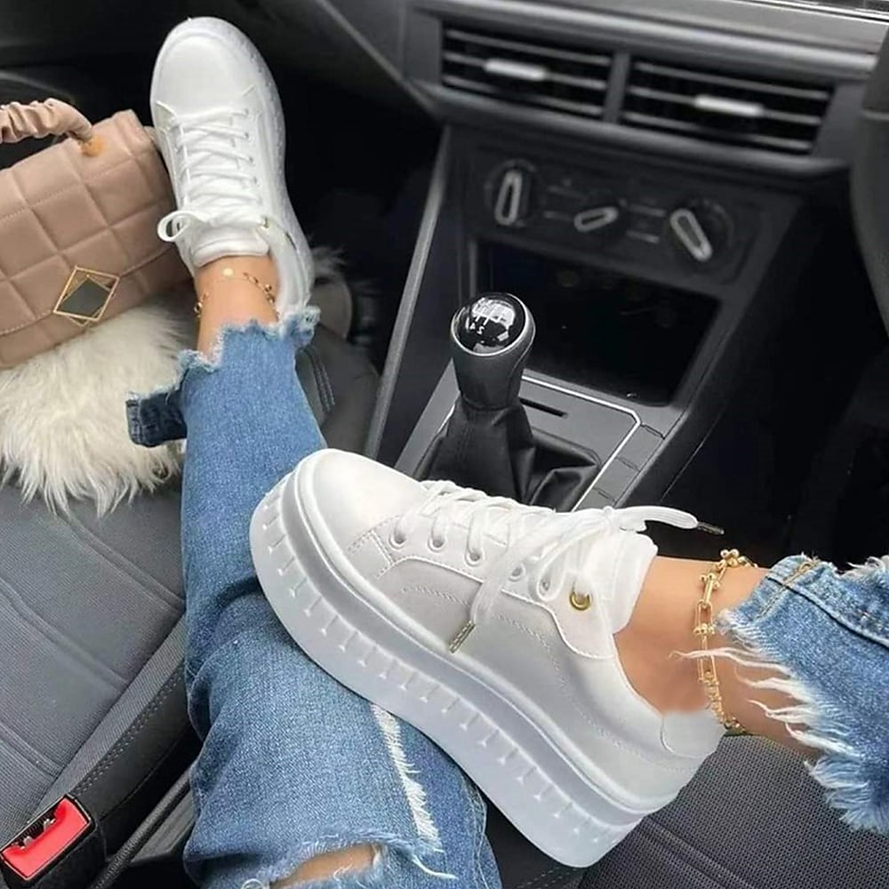 Sneaker Damen | Dicke Sohle & Schnürung