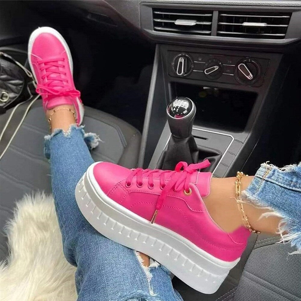 Sneaker Damen | Dicke Sohle & Schnürung