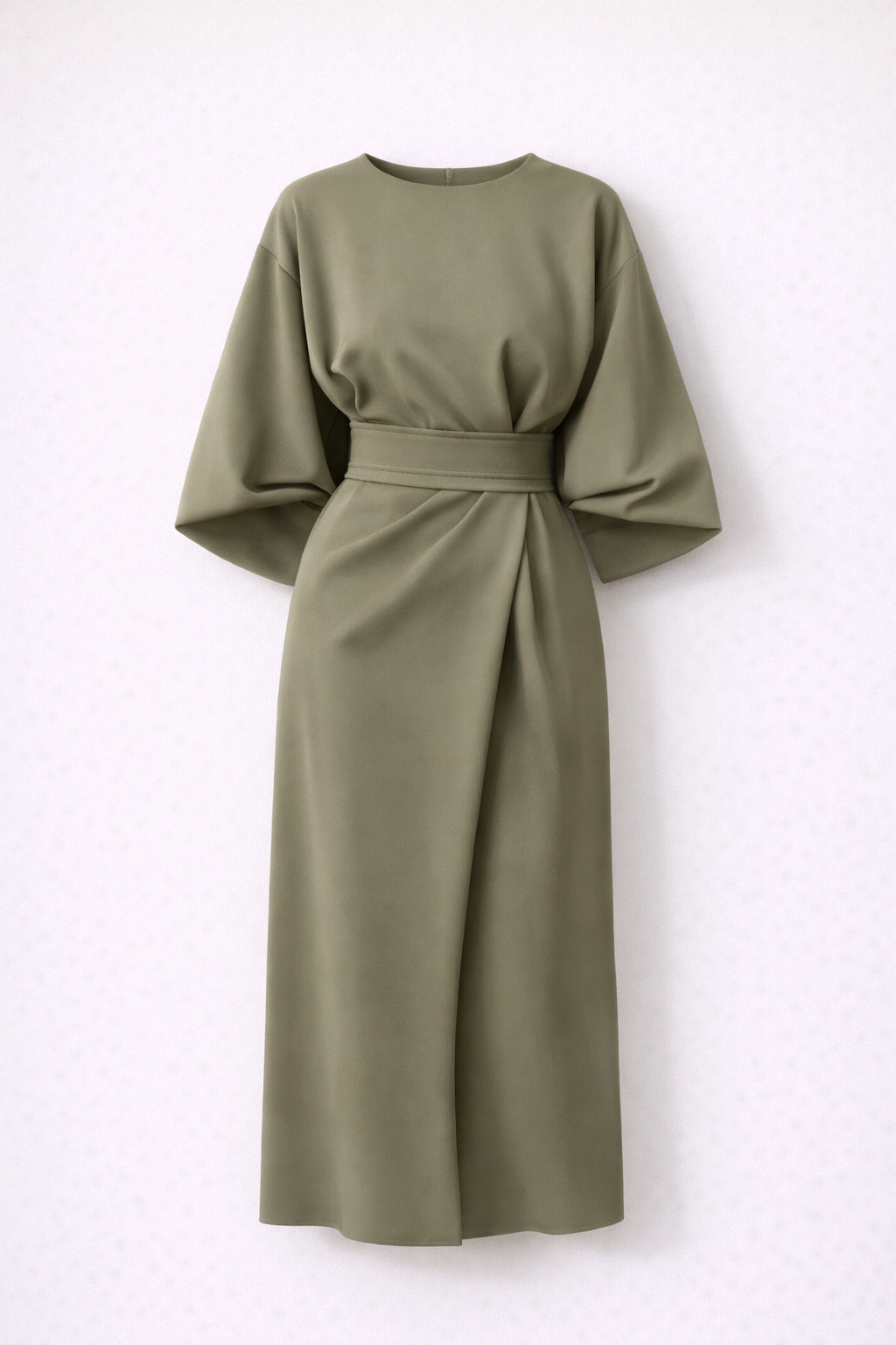 Soléïna - Elegantes Midi-Kleid mit Kimonoärmeln, Tailliert für eine weibliche Silhouette 1
