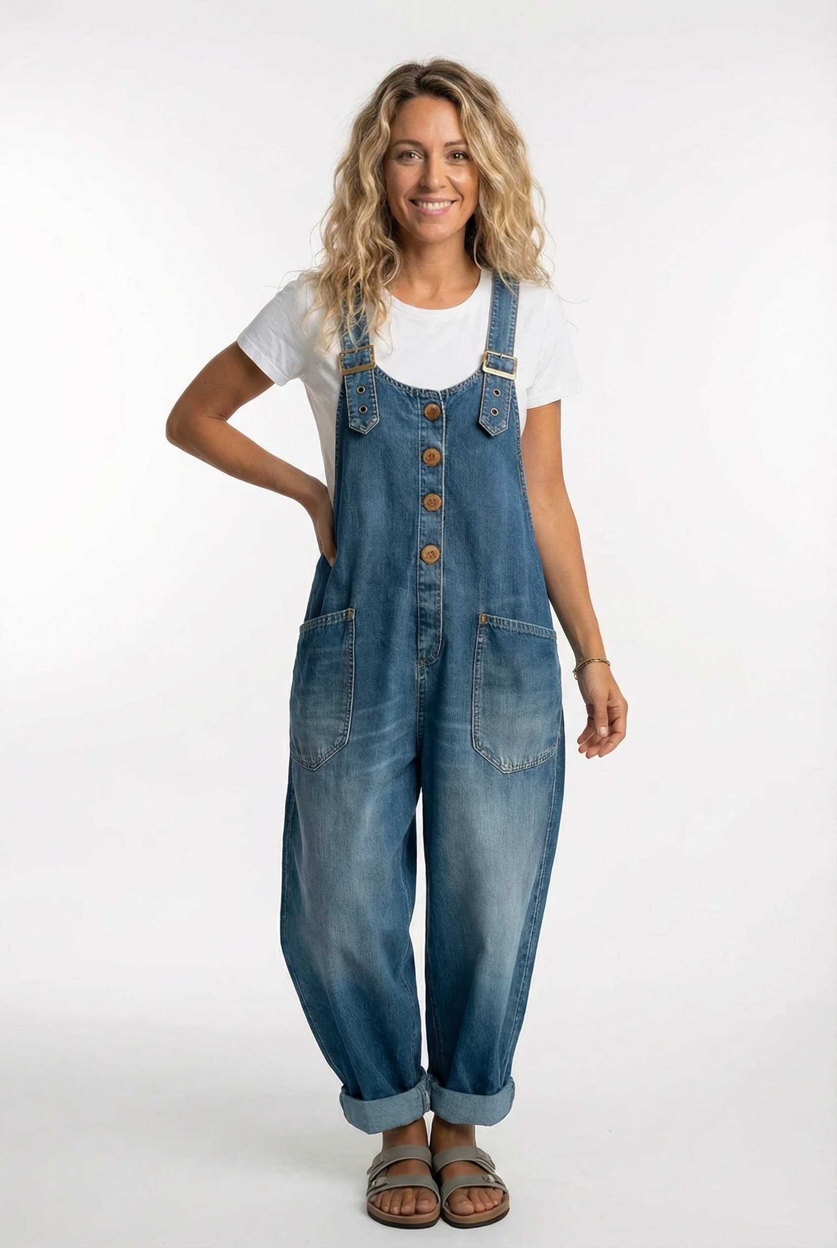 Noelia™ - Vielseitiger verstellbarer Schnallen-Jeansoverall 0