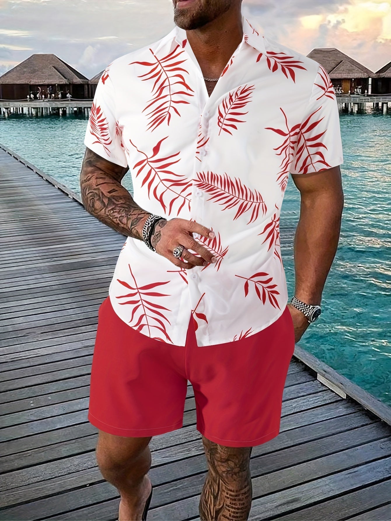 Sommer Set Herren | Tropical Print & Lässig