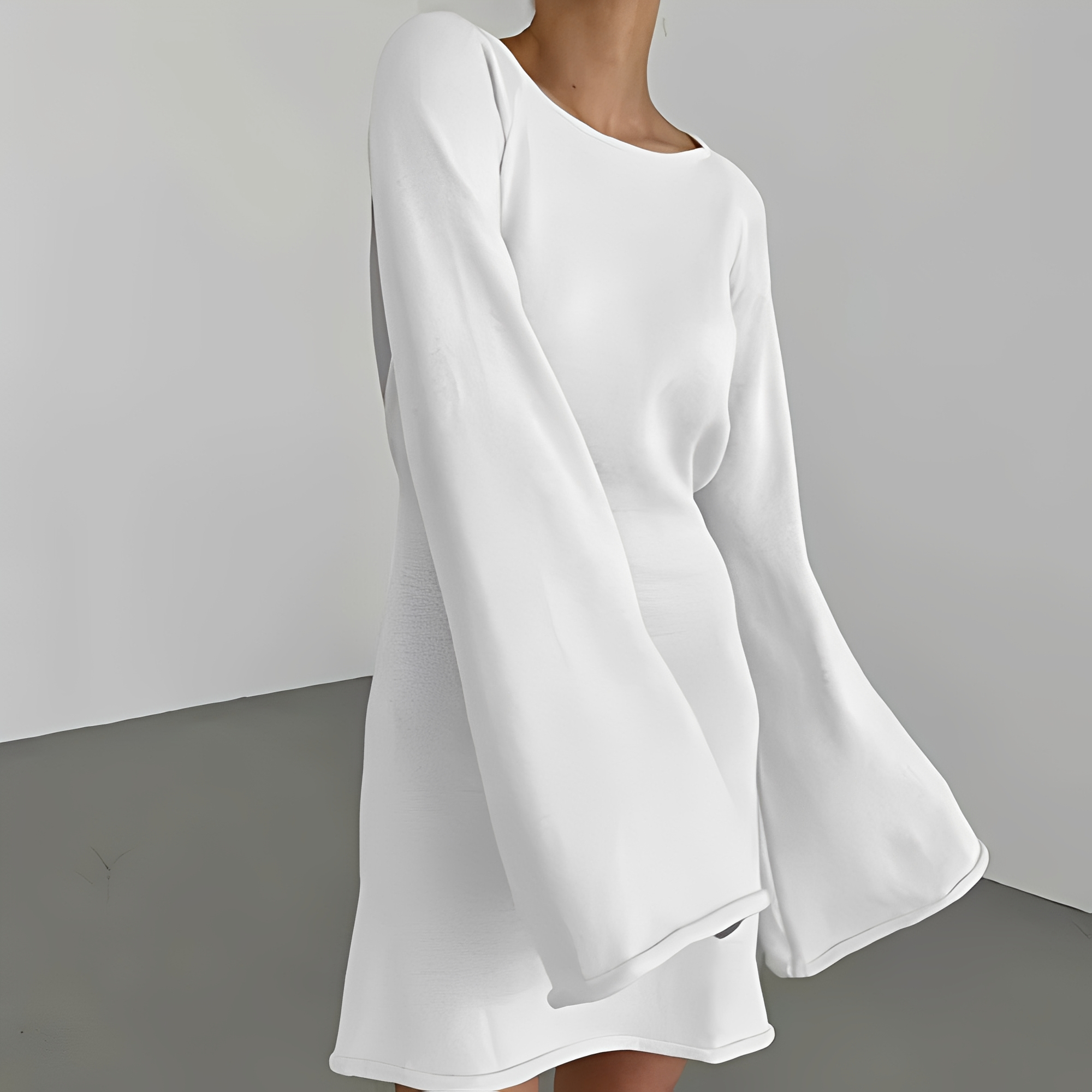 Sommerkleid Damen | Figurbetontes Minikleid mit Trompetenärmeln