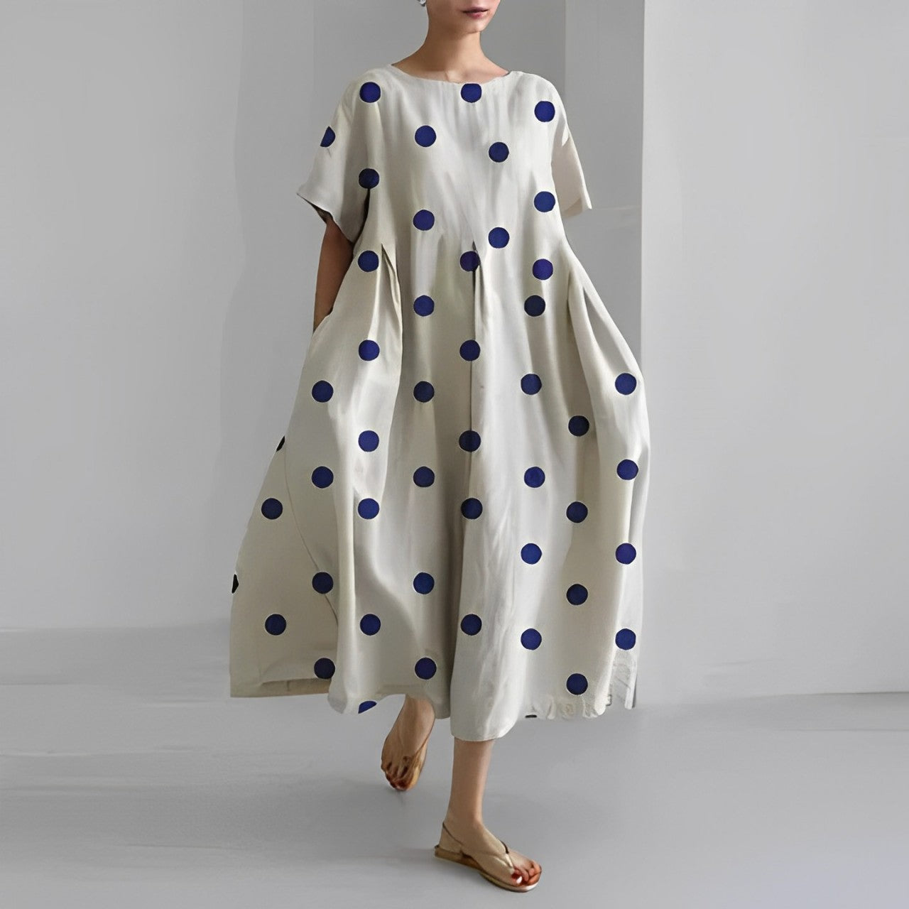 Sommerkleid Damen | Oversized Maxi mit Retro-Blumenprint