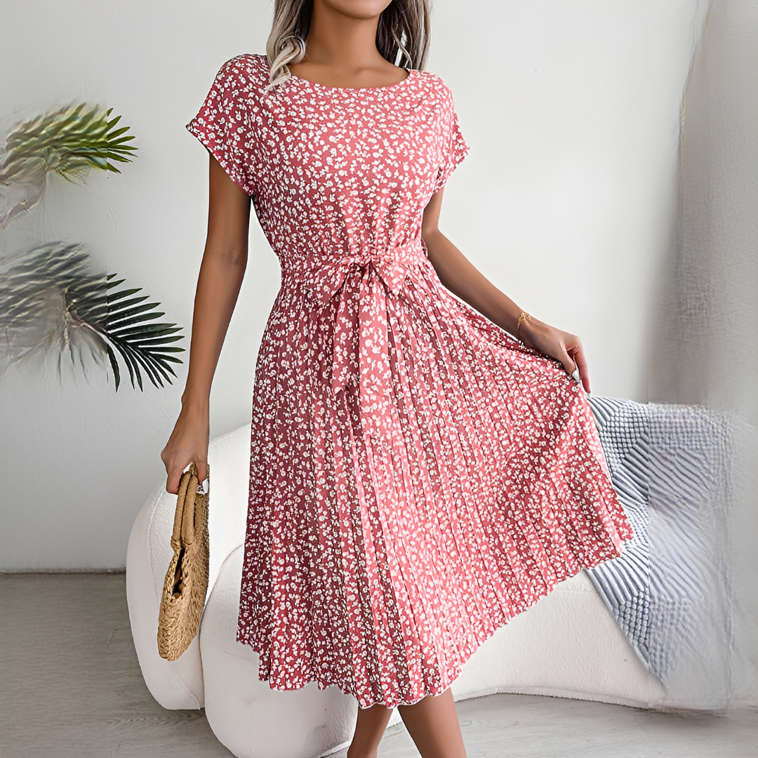 Lyka - Trendiges Sommerkleid mit kurzen Ärmeln für Damen 0