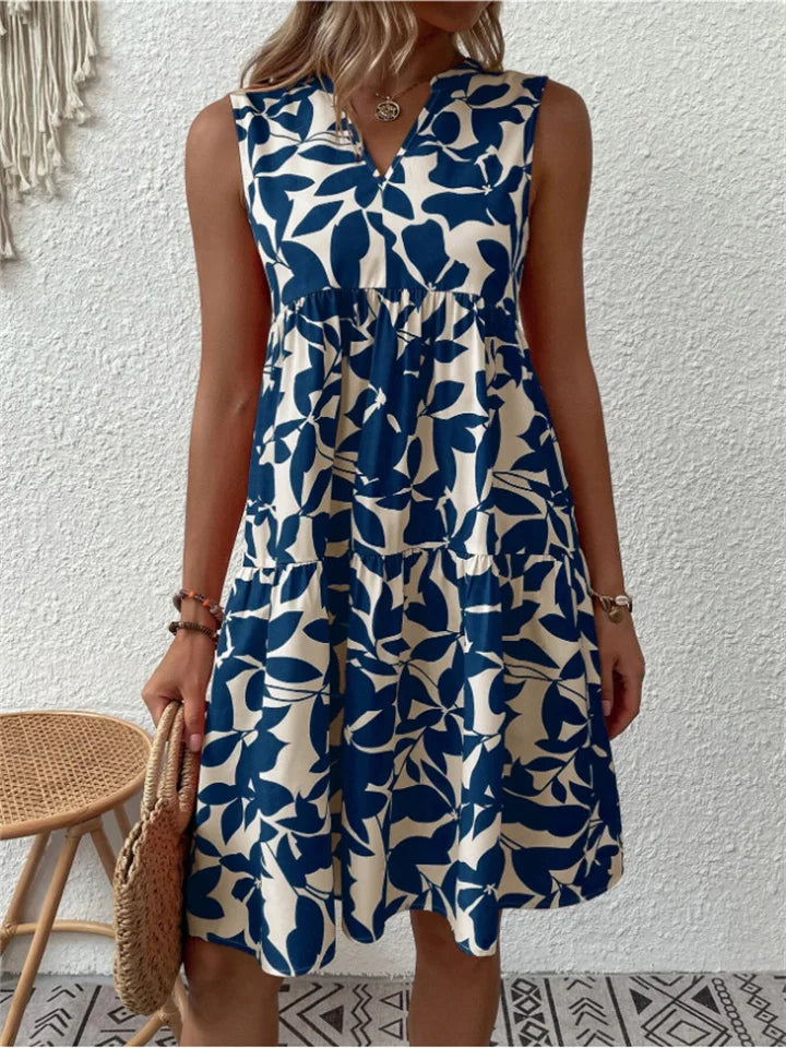Sommerkleid Damen | Tropisches Blattprint-Design
