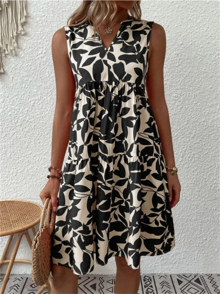 Sommerkleid Damen | Tropisches Blattprint-Design