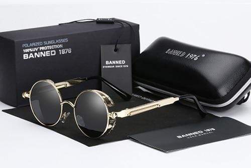 Sonnenbrille Retro Runde Herren | Polarisiert & Steampunk Design