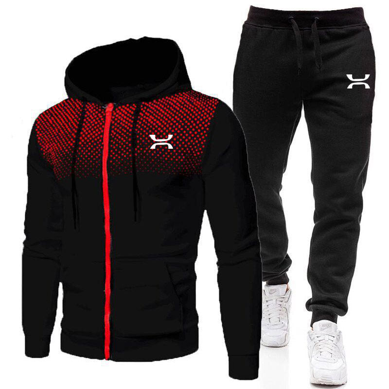 Sportanzug Herren | Hoodie mit Reißverschluss | Komplettes 2-Teile Set
