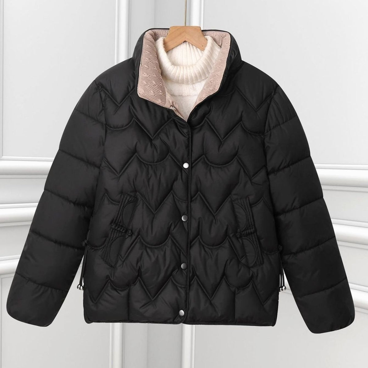 Steppjacke Damen | Bogensteppung & Stehkragen