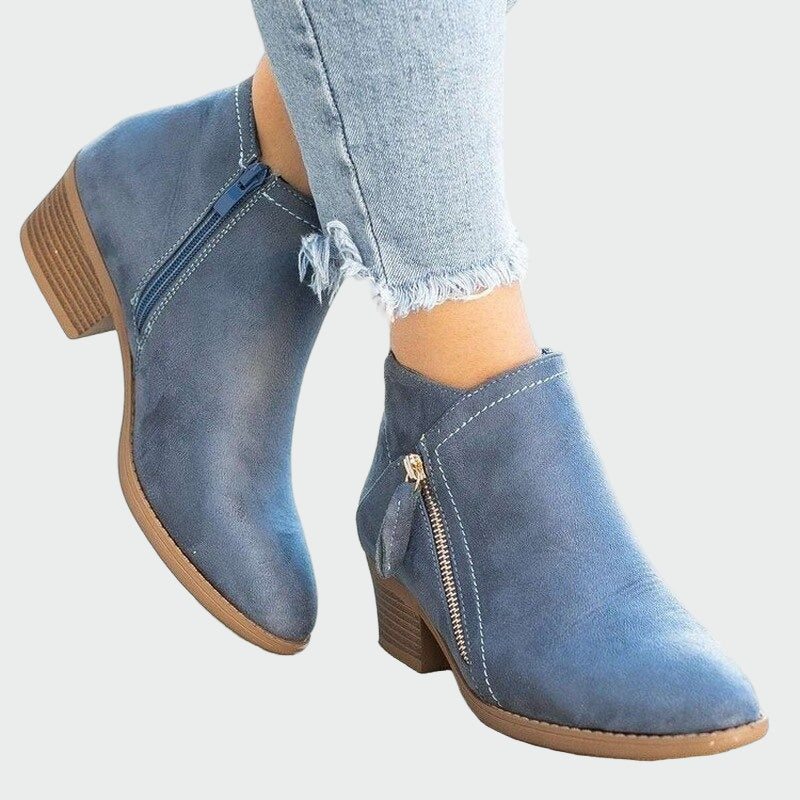 Stiefeletten Damen | Blockabsatz & Reißverschluss