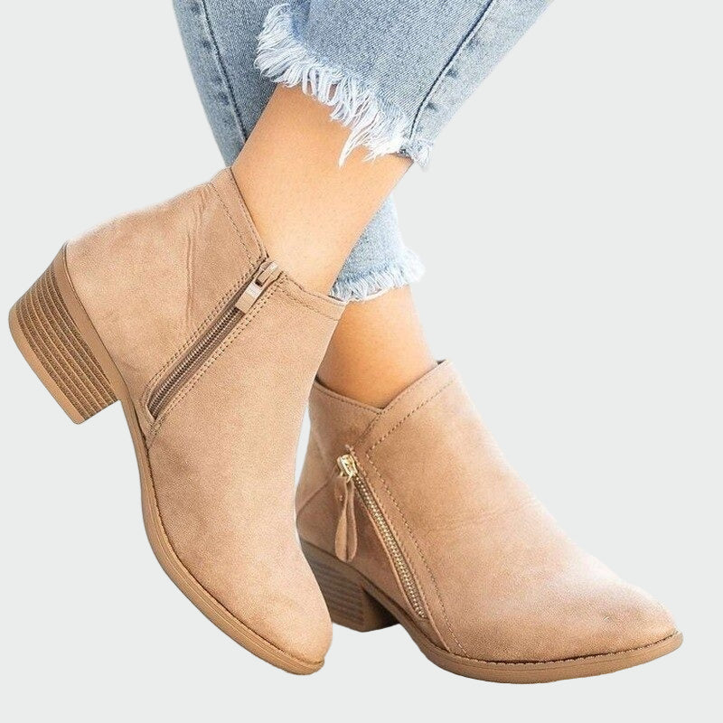 Stiefeletten Damen | Blockabsatz & Reißverschluss