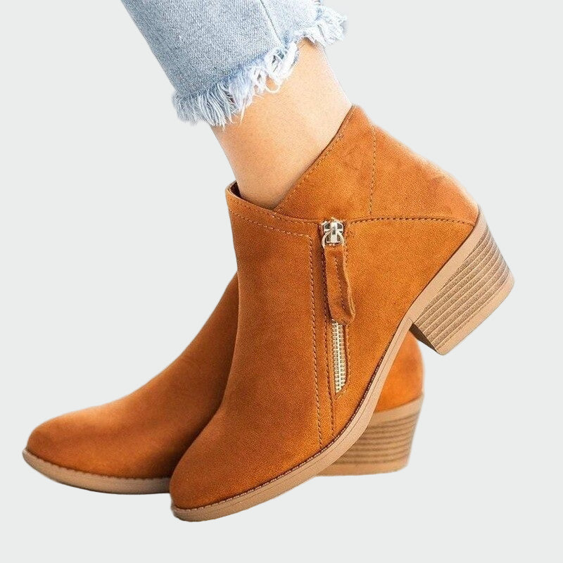 Stiefeletten Damen | Blockabsatz & Reißverschluss
