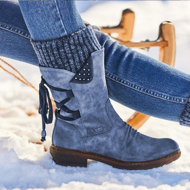 Stiefeletten Damen | Floral & Schnallen-Design