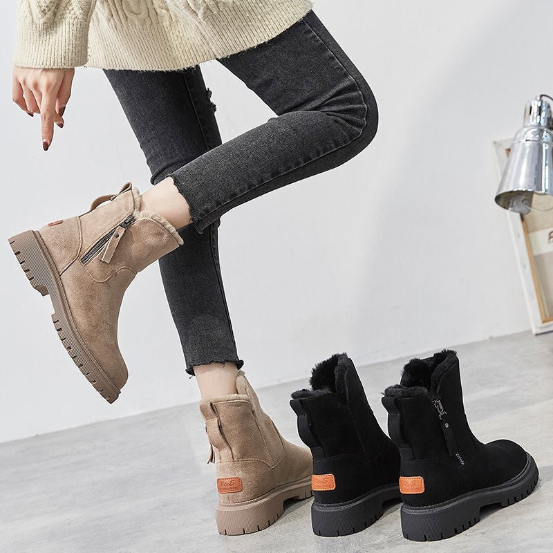 Elegante Damen-Stiefeletten mit quadratischem Absatz und kuscheligem Innenfutter - J&B - 3 - Annoboutique