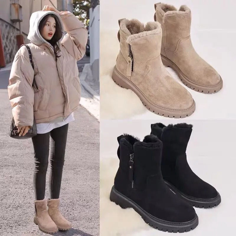 Elegante Damen-Stiefeletten mit quadratischem Absatz und kuscheligem Innenfutter - J&B - 6 - Annoboutique