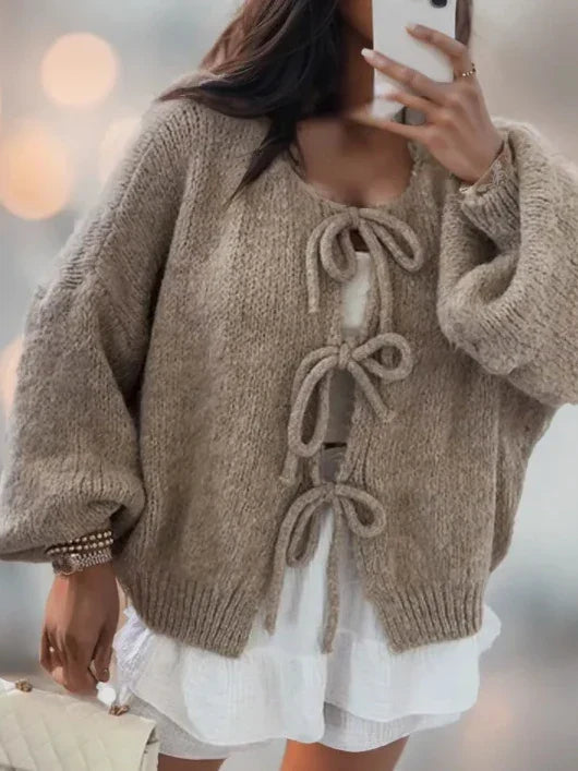 Strickcardigan Damen | Schleifen & Wärmend