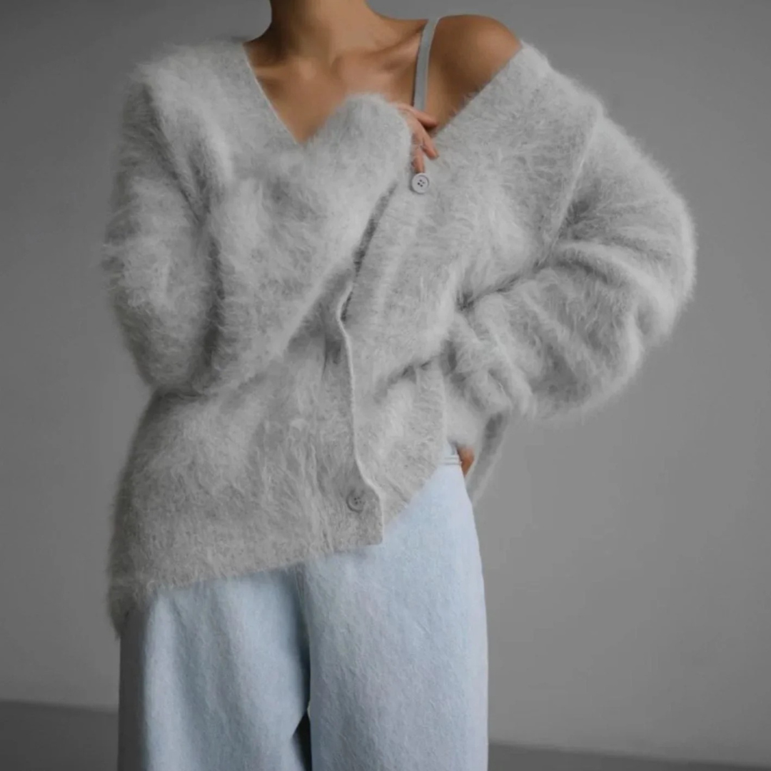 Strickjacke Damen | Flauschig & Weicher V-Ausschnitt 9
