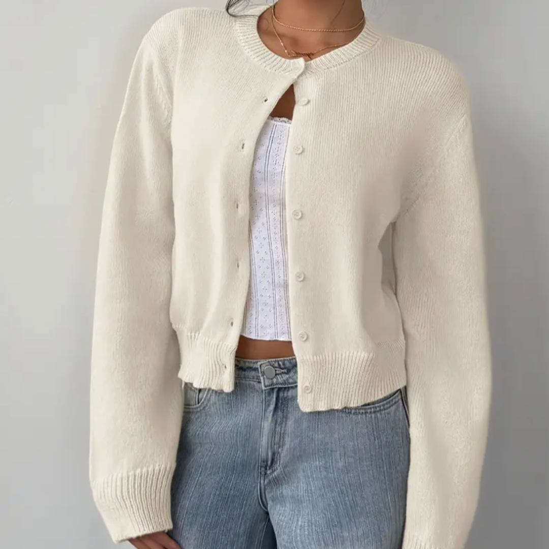 Strickjacke Damen | Kurzer Schnitt & Knopfleiste