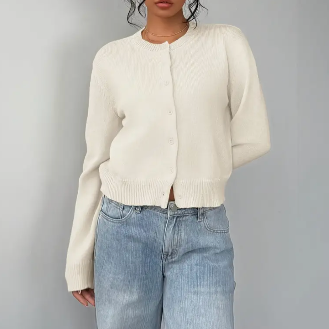 Strickjacke Damen | Kurzer Schnitt & Knopfleiste