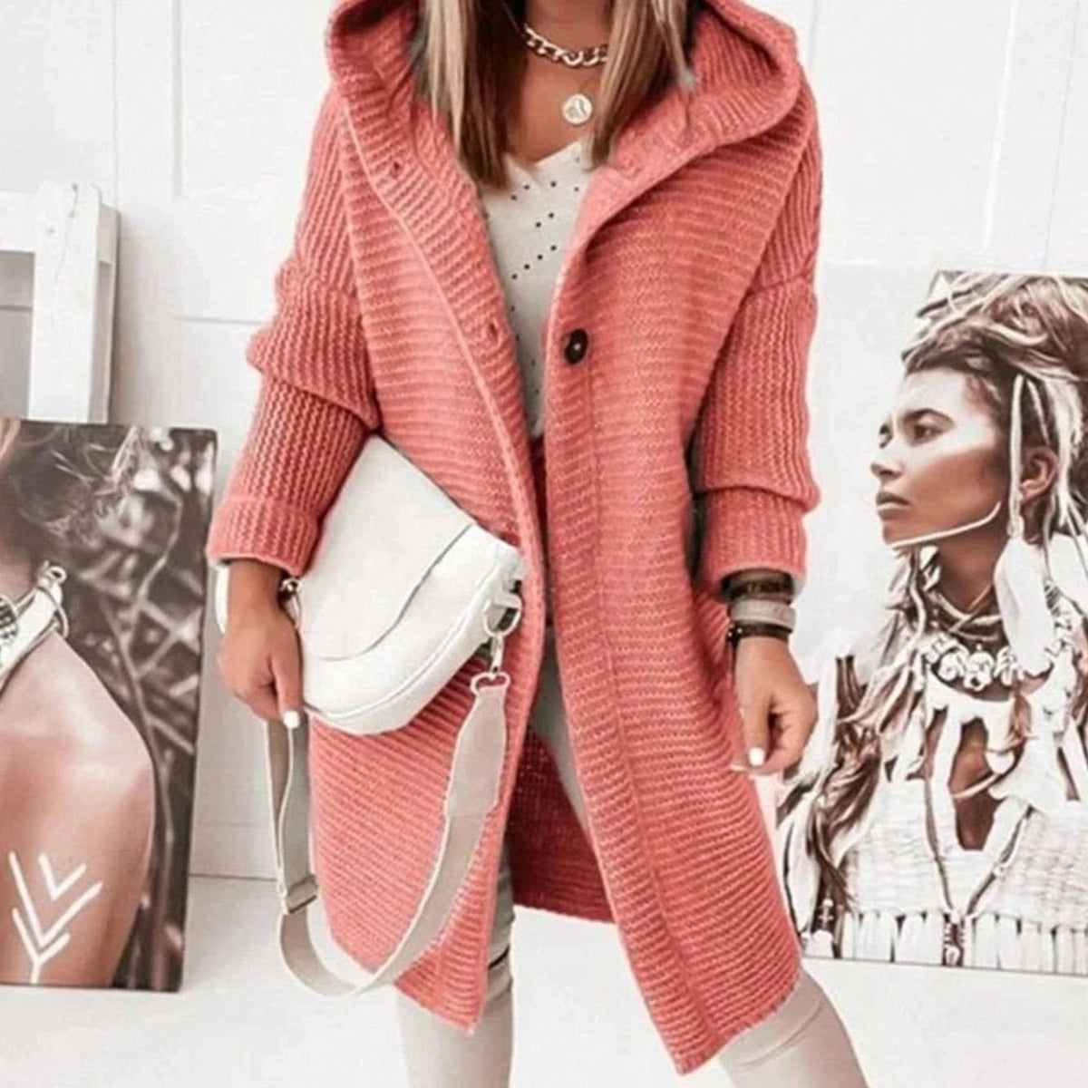 Strickjacke Damen mit Kapuze | Weich & Gemütlich