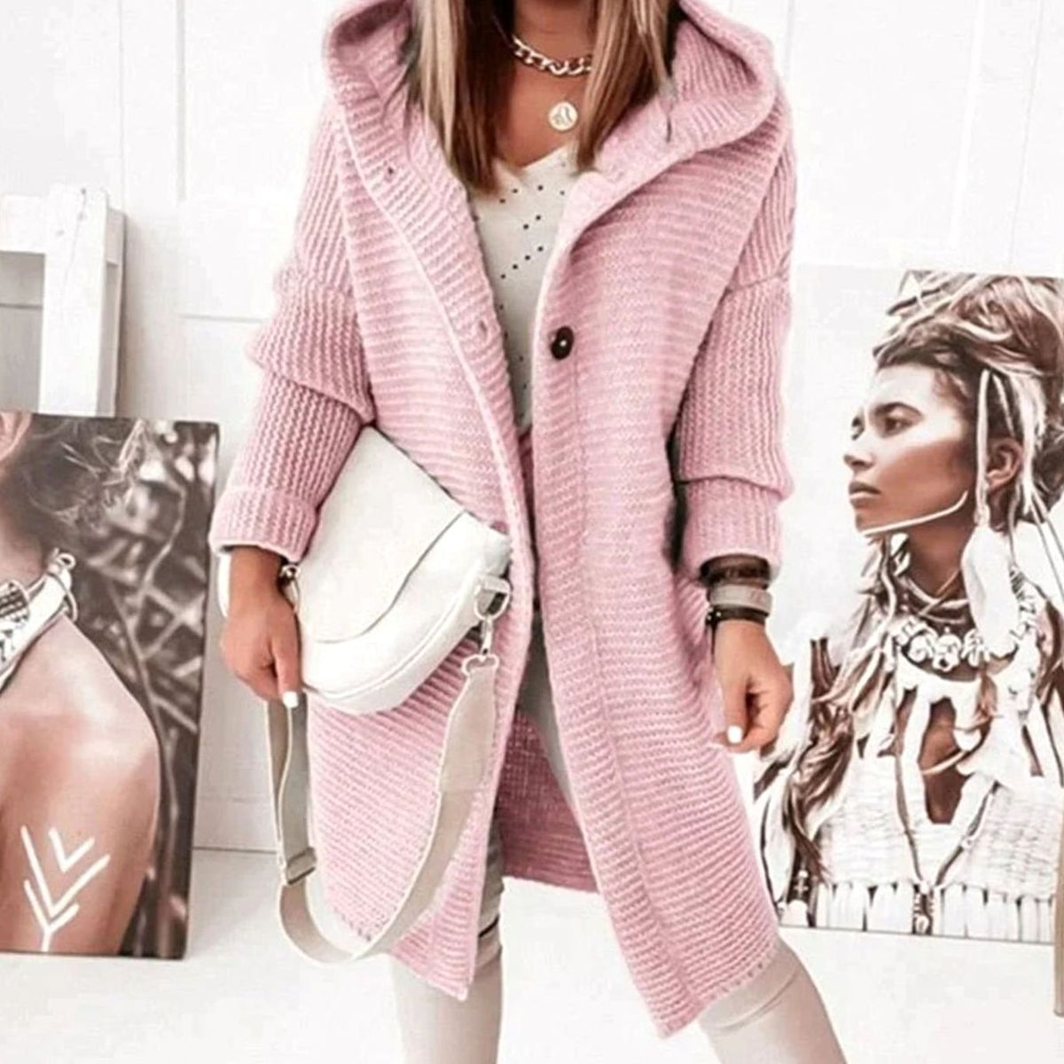 Strickjacke Damen mit Kapuze | Weich & Gemütlich