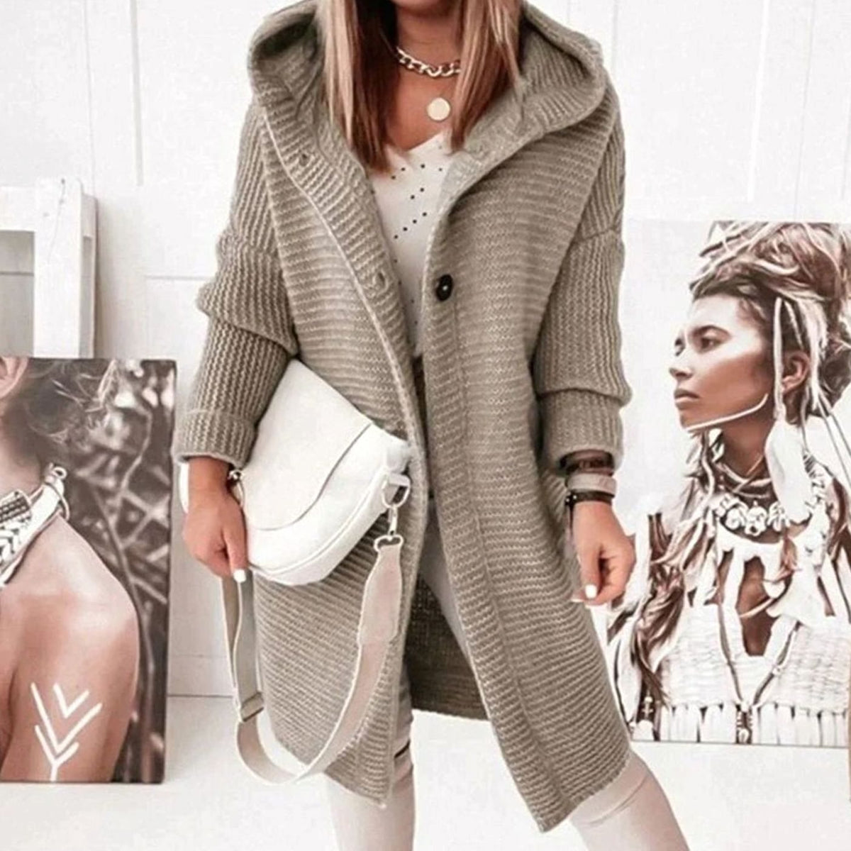 Strickjacke Damen mit Kapuze | Weich & Gemütlich