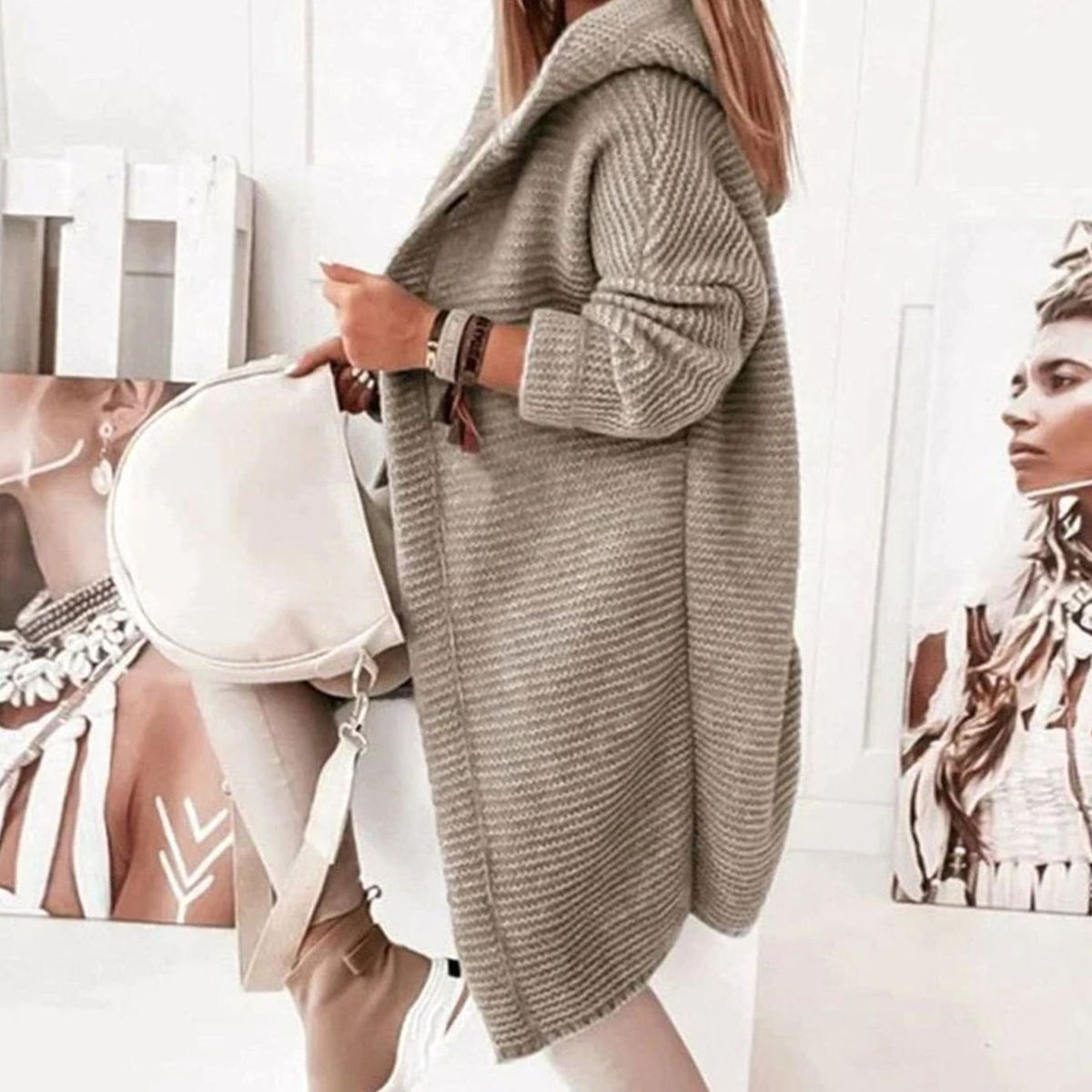 Strickjacke Damen mit Kapuze | Weich & Gemütlich