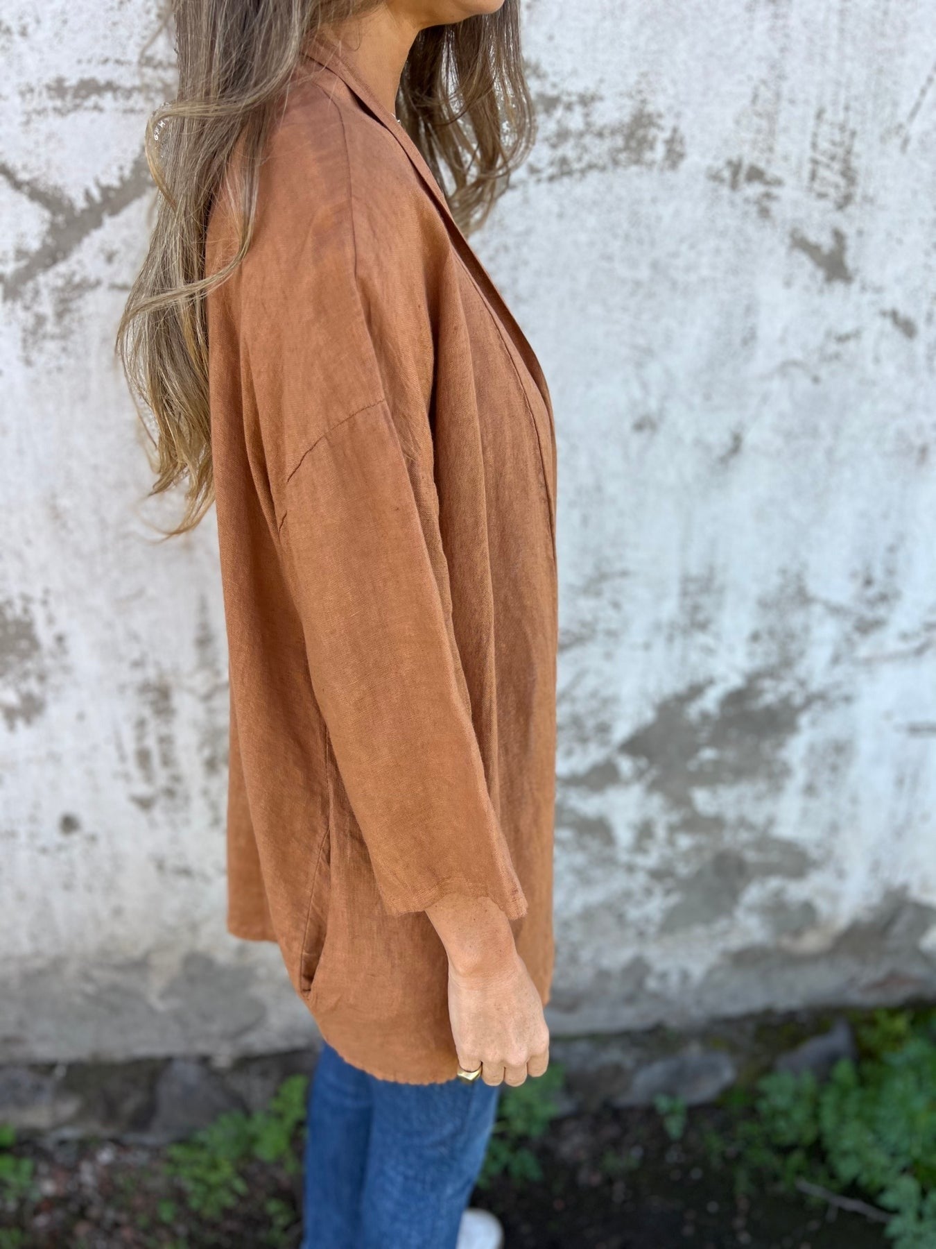Strickjacke aus Leinen mit Rüschen 3