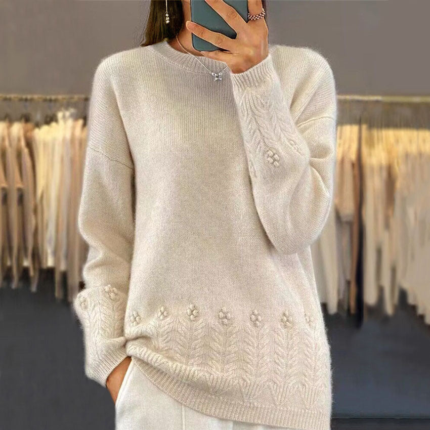 Strickpullover Damen | Blumenmuster & Leicht 1
