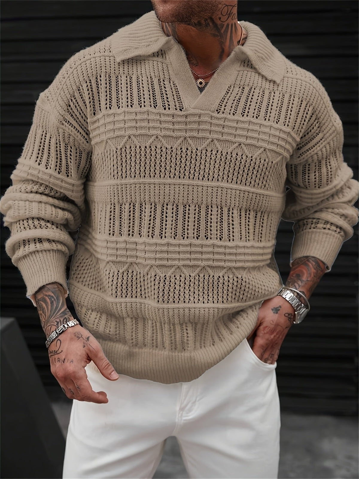 Strickpullover Herren | Kragen & Bequemer Sitz