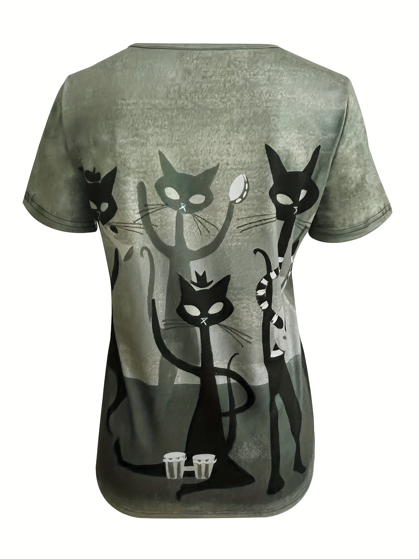 Sue™ - Lässiges T-Shirt mit Katzenmotiv 2