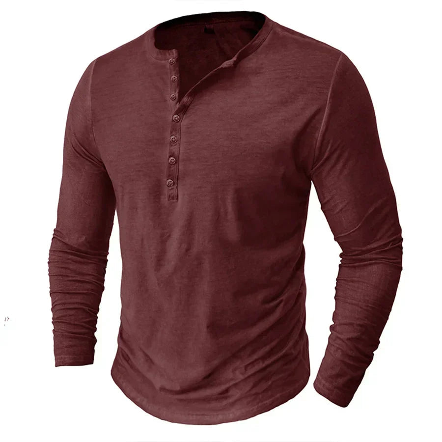 Sweatshirt Herren Henley | Knopfleiste & Langarm-Komfort